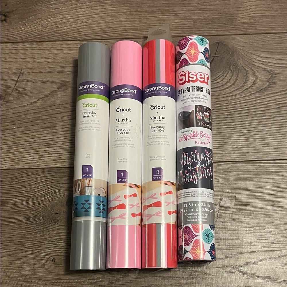 Cricut and Siser Vinyl Rolls - Gray, Pink, Red